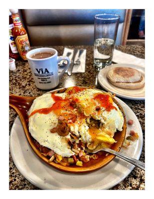 Big One #2 Fox River Skillet & Coffee @ Baker Hill Pancakes House 1279 Dundee Ave, Elgin, IL