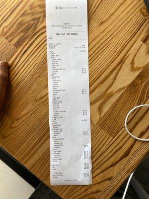 Receipt!! Worth every dollar