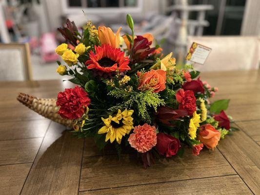 Cornucopia Flower Arrangement
