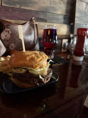 Waygu burger and truffle fries