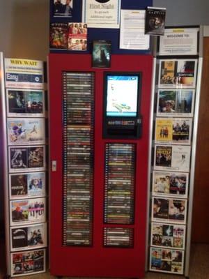 Easy DVDbox front of machine, where customers come and choose their movie for rental.