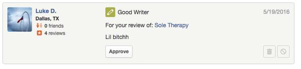 Thanks for the kind words...NOT! Just needed to post this 'compliment' after posting my earlier review.