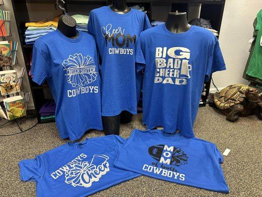 Unlimited options for the athletes family!!! Show them how much your rooting for them. Message us to get your custom items.