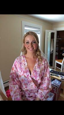 Bridal up do. Pinned half up half down with curls.