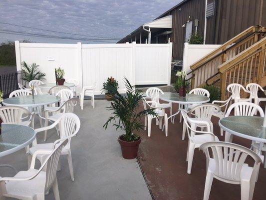 Our outdoor patio. Seats 50-60 people. Open every day