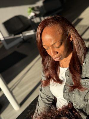 2 Raw Burmese curly Bundles+ Custom Auburn Red Brown Color + Sew-in