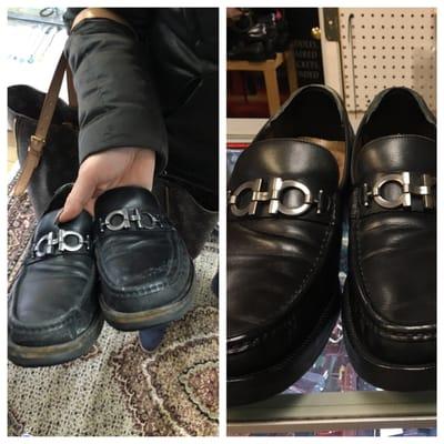 Before and after pictures. Amazing job, giving my shoes new life again!!
