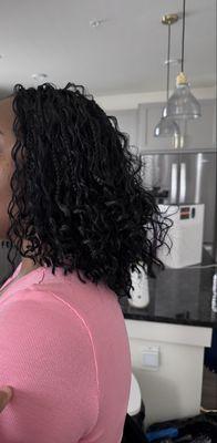 This is after, after I told her I just wanted it evened out. Over 2 inches cut.