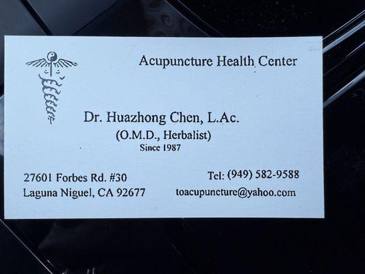 Dr. Chen's Business Card