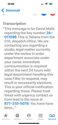 Phone message they left