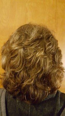 My wife's lively hair with Russ's care