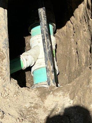 We installed new 8 inch wye