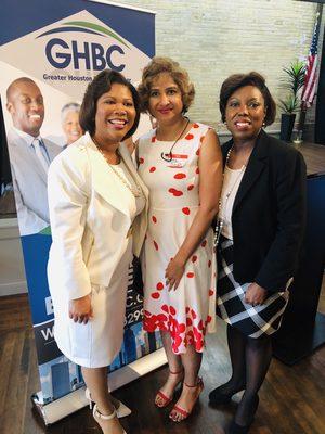 Supporting Greater Houston Black Chamber....current chair Courtney pictured on the left and Carol future chair on the right