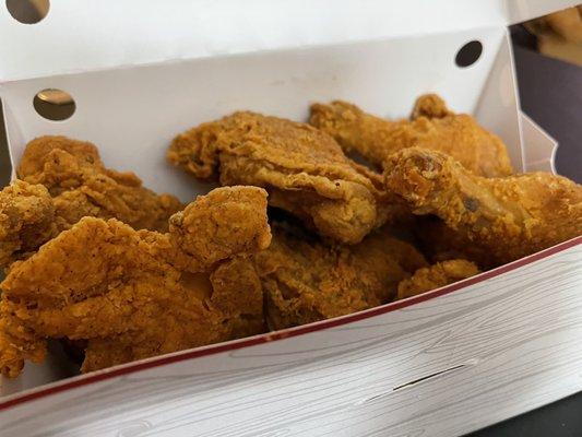 Krispy krunchy chicken 8 piece dark $13.50 Good Cajun style chicken