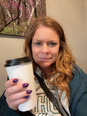 Purple shiny almond shaped luminary gel nails