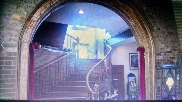 Sweeping stair leading to the upstairs opera house.