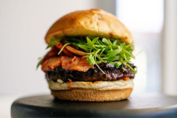 Korean BBQ Burger with Kimchi