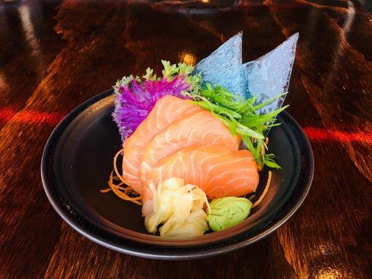 Fresh salmon sashimi.