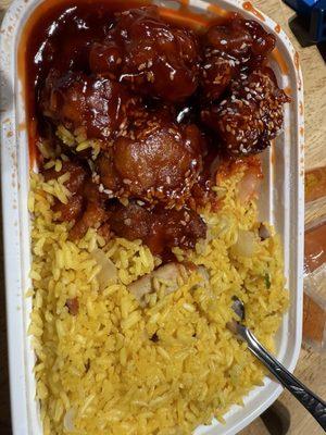 this is supposed to be C28. Sesame Chicken Combination Plate