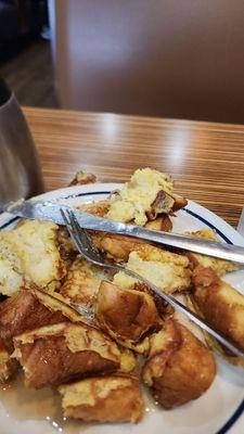 French toast not cooked raw egg inside