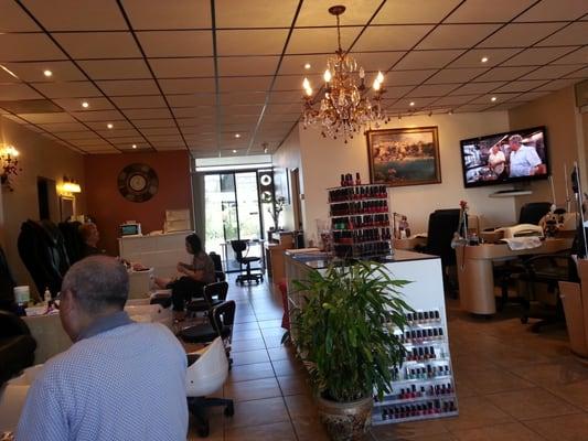 Busy at work. Great decor.