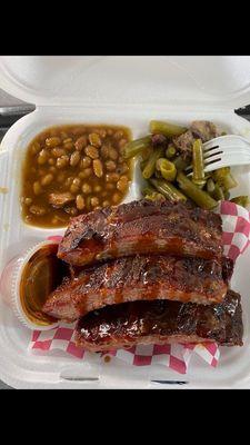 Ribs Beans Green Beans