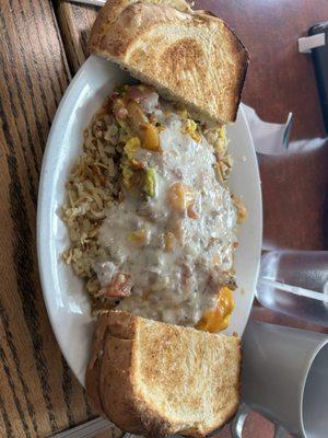 Kitchen Sink Scramble with Sausage Gravy
