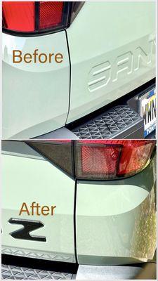 Before: inconsistent match from previous shop After: perfect color match from global auto