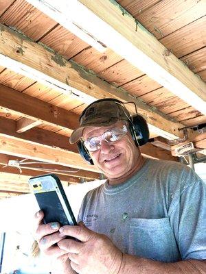 Taking a picture of the work that I have just completed with the two part Apoxsee bonding the two members together