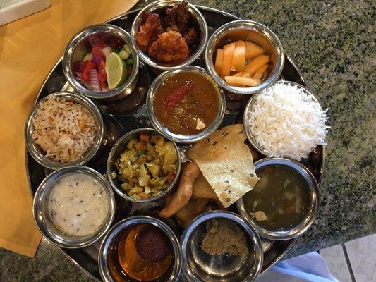 Vegetarian Thali $5.99-weekdays Lunch special!!