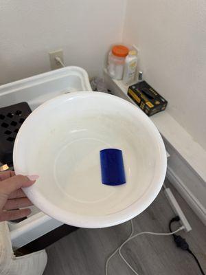 The bowl used to rinse my hair