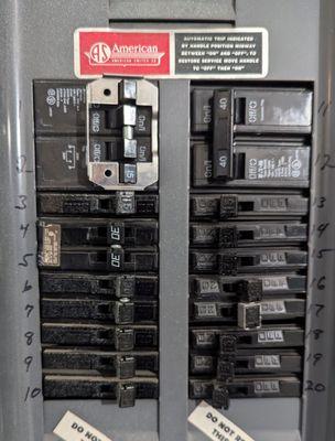 After heat pump installation, and before failed breakers 4 & 5 were replaced by Comfort Flow