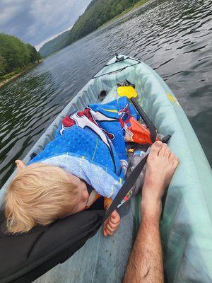 So relaxing he fell asleep....