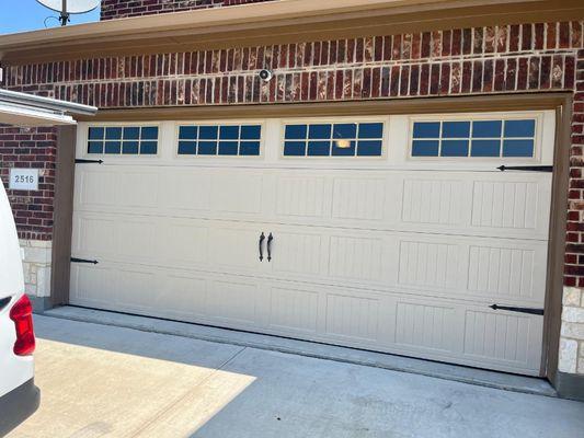 New Garage Door
Carriage house style.
Sahara color