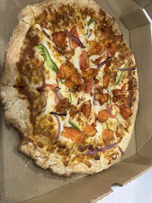 Curry chicken pizza