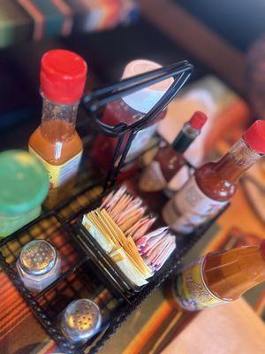 Endless amount of condiments Always a plus