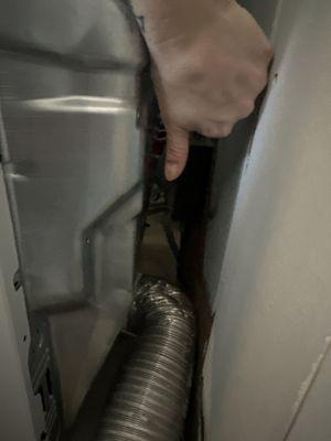 Left old vent and didn't tape to new. Asked for the new one that comes with dryer and they told me no. AWFUL CUSTOMER SERVICE