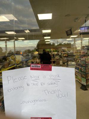 Mask required. Unless your an employee