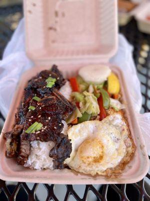 Beef Short Rib Plate, egg added
