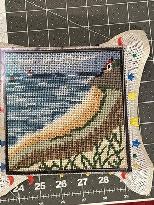 Completed needlepoint