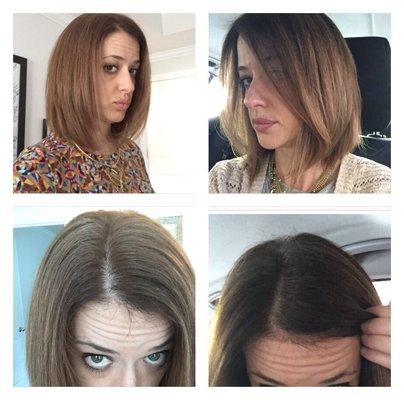 Cut and color from Hair Images at left. Cut and color from Jospeh James at right. I will take the right!