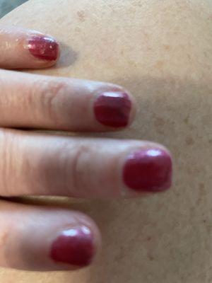 Chipped nails a few hours later