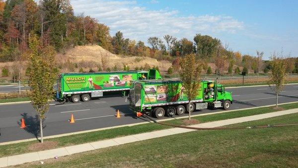 Roadway mulch installations.