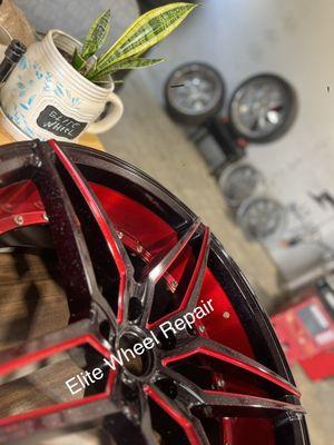 Deep Red with Black Cherry Lip & Spokes #forgiatowheels