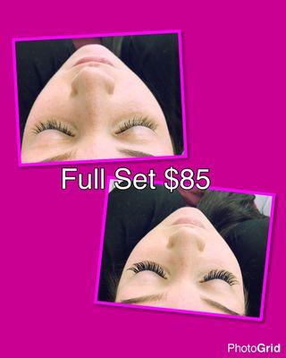 Full set classic Lashes $85 !!!!!