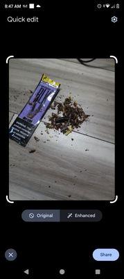 How it looks in most of the rooms but the guest have to kill them.them self roaches every where