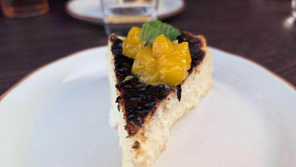 Mango basque cheesecake