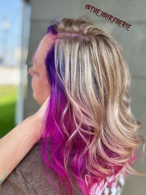 Natural hilights with vivid color blocking