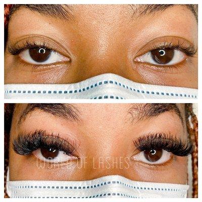 Mega volume eyelash extensions full set
