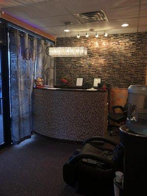 the reception desk for check in and out